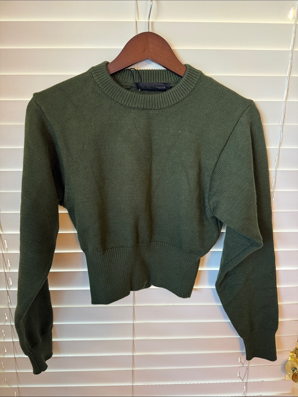 Zara Olive Green Crewneck Sweater